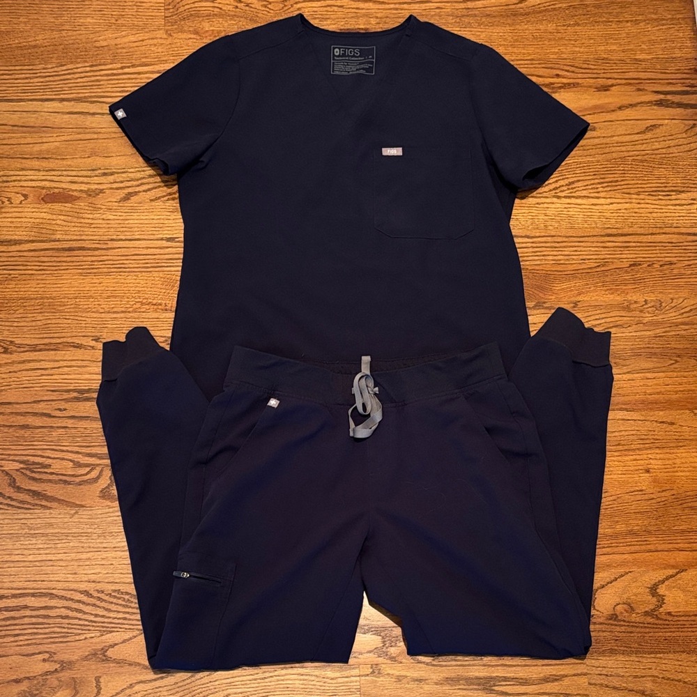 Figs Navy Blue Scrub Set